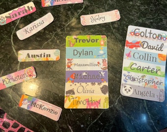 Custom Iron-On Name Labels: 100% Cotton Kids Clothing Tags