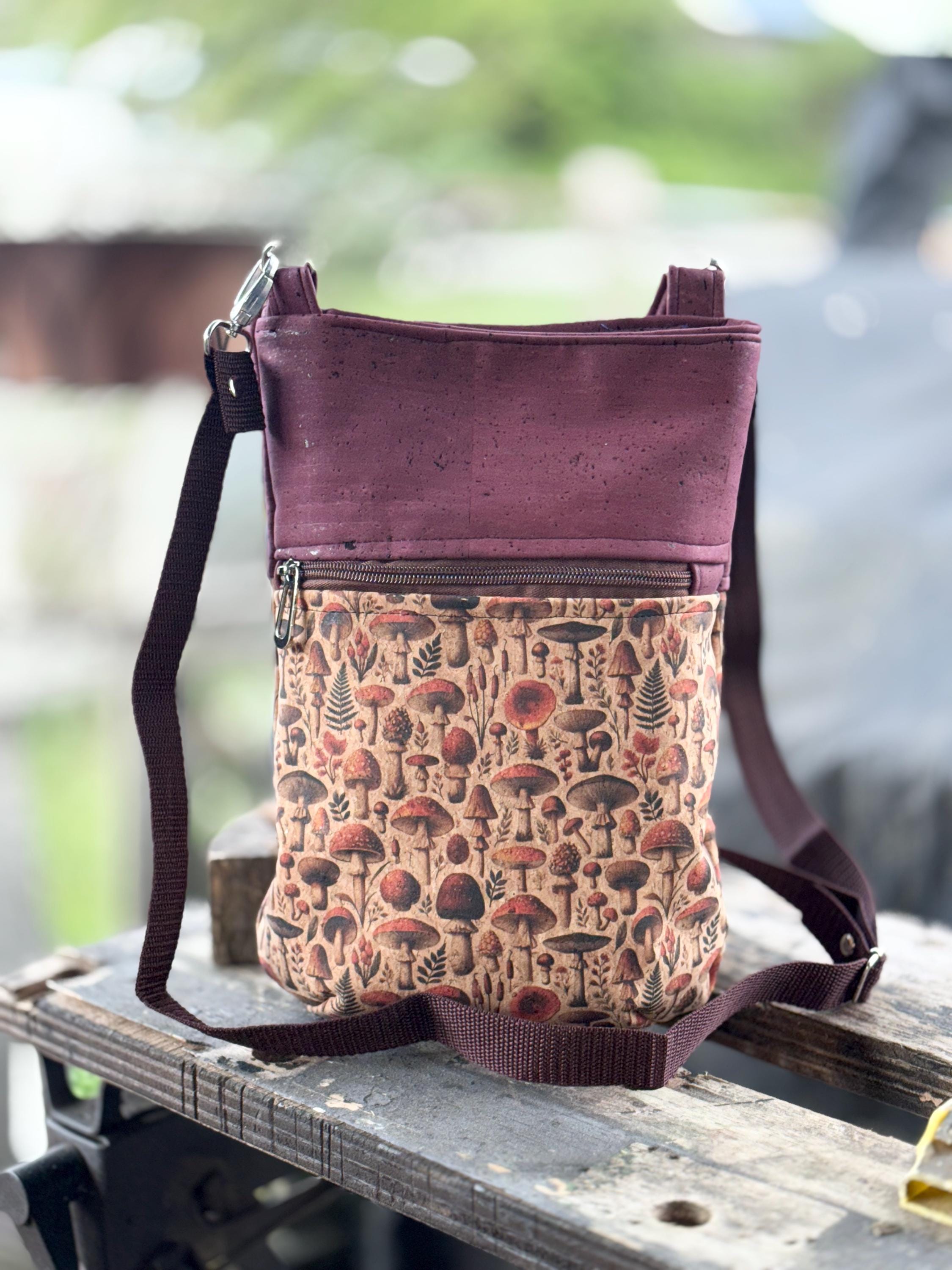 Cork Mushroom Crossbody Bag/Crossbody Purse/Mushroom Purse/Shoulder Bag/Cork/Handbag/Sustainable