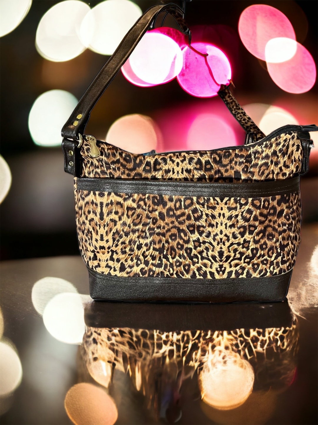 leopard print hand bag
