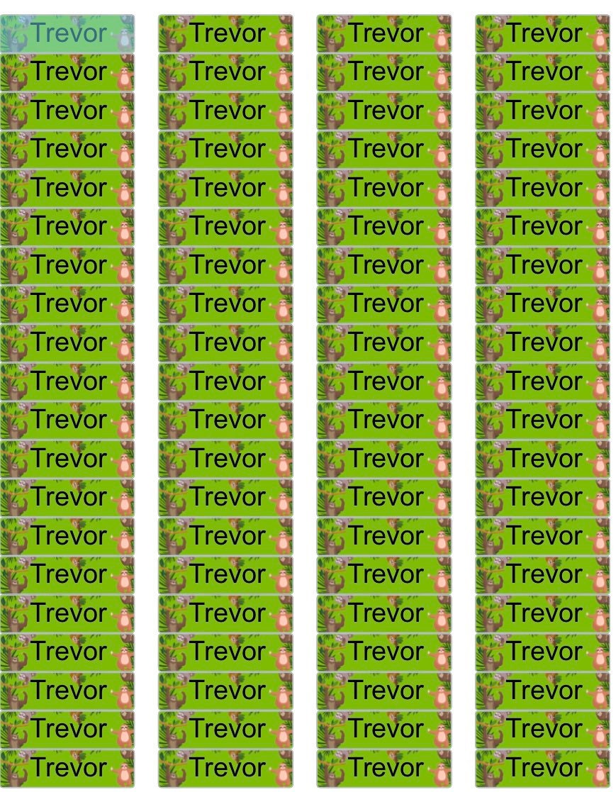 Custom Iron on Kids Name Labels 100 Personalized Fabric Name Etsy