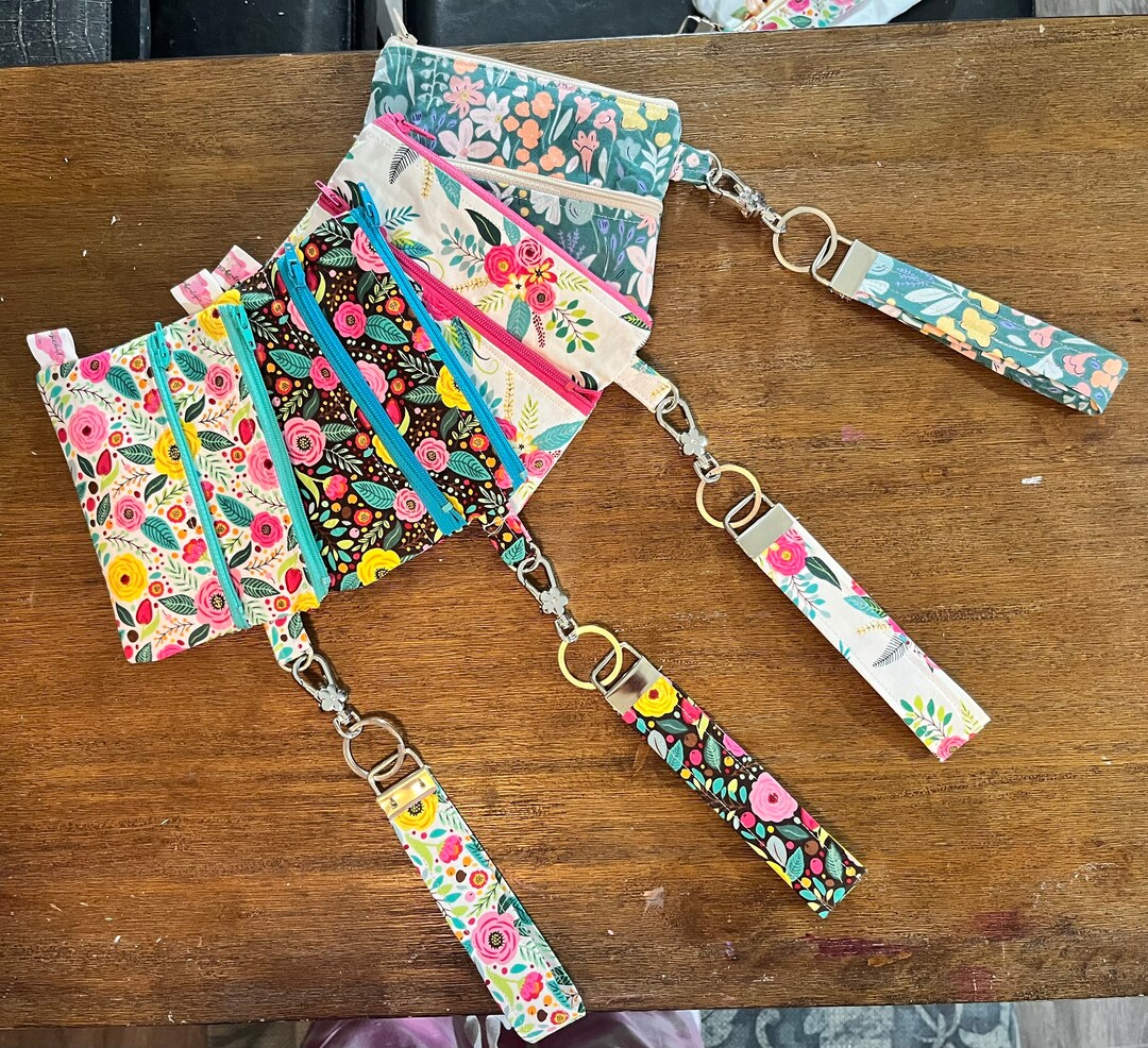 Double Zipper Coin Purse,wallet With Key Fob, Coin Pouch, Purse for ID