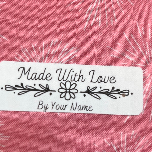 Iron on or Sew On custom labels/100%Customizable labels/Fabric labels/Made By Labels/Made with Love labels/sewing labels for handmade item’s