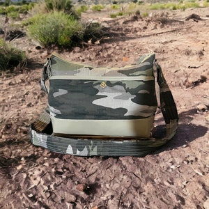Leather Camouflage Shoulder Bag: Handmade Fabric Handbag