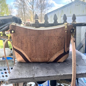 Womens Cork Crossbody Bag/Cork Crossbody Purse/Cork Shoulder Bag/Cork Handbag/ Purse/Cork Leather Crossbody/Handbag/Cork