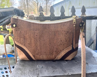 Boho Cork Crossbody Bag: Eco-Friendly Shoulder Handbag