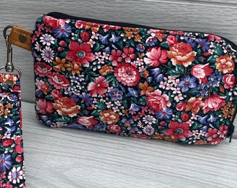 Cartera de muñeca/cartera para iPhone/cartera de muñeca con diseño floral para teléfono móvil/cartera con llavero de muñeca/cartera de muñeca hecha a mano/cartera tipo clutch