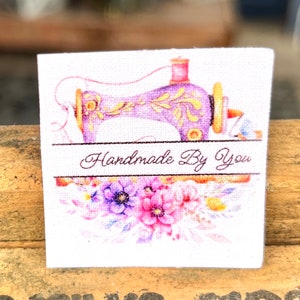 Sew on or iron on custom labels x 20/Made with love labels/Made By labels/Sewing labels/Quilt labels/Logo tags/Name tags/Custom name tags
