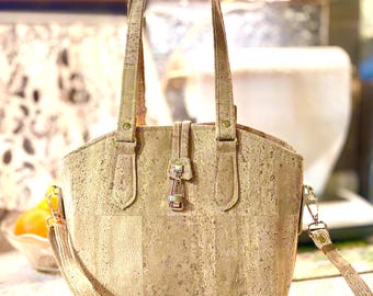Handcrafted Cork Crossbody Bag: Vegan Leather Handbag
