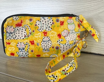 Cartera de muñeca/cartera para iPhone/cartera de muñeca con diseño floral para teléfono móvil/cartera con llavero de muñeca/cartera de muñeca hecha a mano/cartera tipo clutch