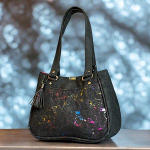 Monedero de corcho/Bolso de corcho negro súper suave/Bolso de hombro de cuero con corcho/Bolso pequeño de corcho negro/Monedero de corcho/Regalo de San Valentín