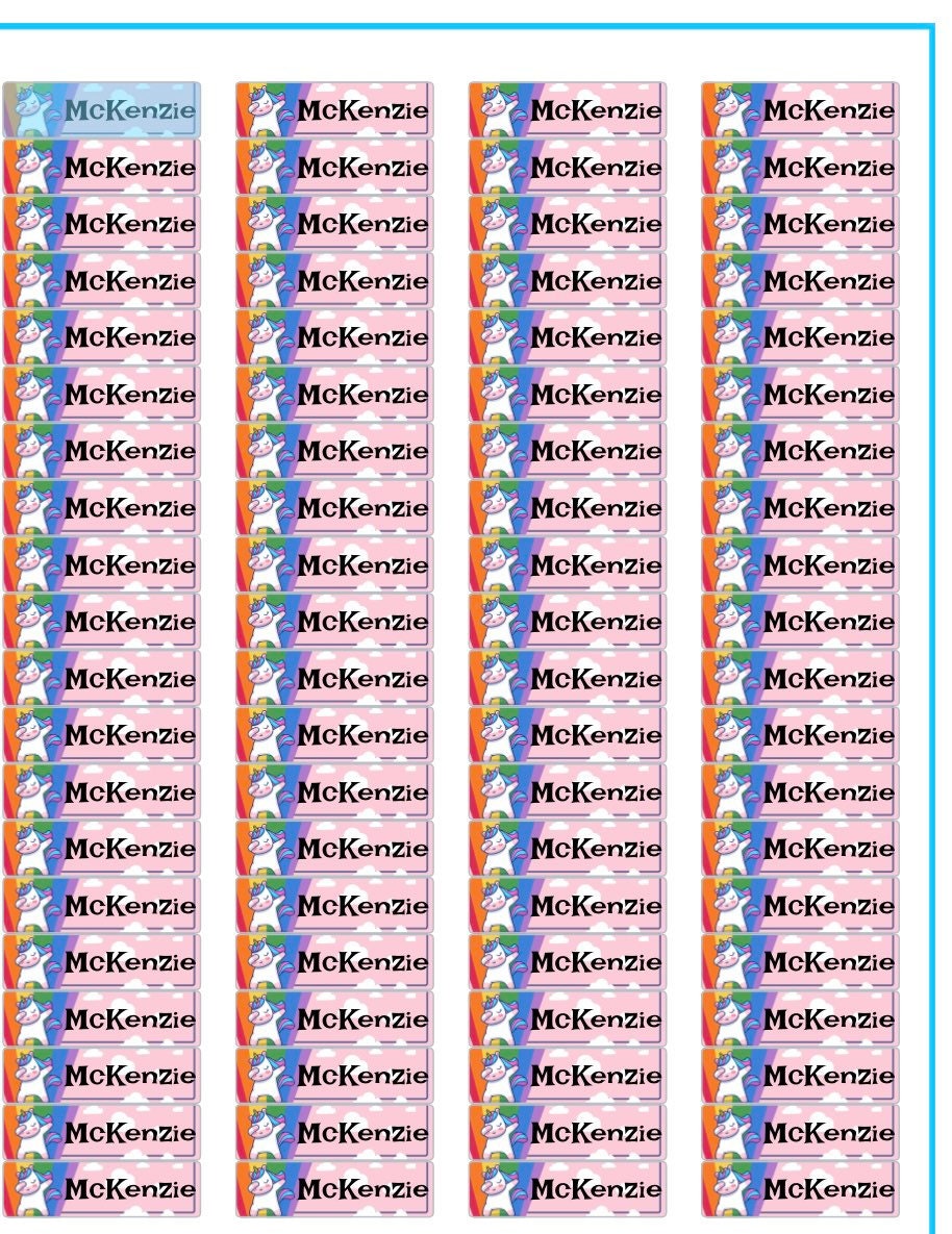 Custom Iron on Kids Name Labels 100 Personalized Fabric Name Etsy