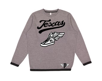 Texas State Winged Shoe Sweatshirt, Texas State Crewneck, Texas State Unisex Sweatshirt