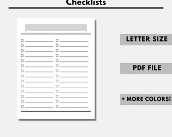 Minimal Printable Checklist | Simple Task List Template | Master To Do List | Digital Checklist | Organization & Planning Tool