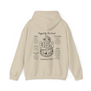 Felpa con cappuccio Forgiata da The Creed / Capo della Marina degli Stati Uniti / Capo senior / Capo principale immagine 4