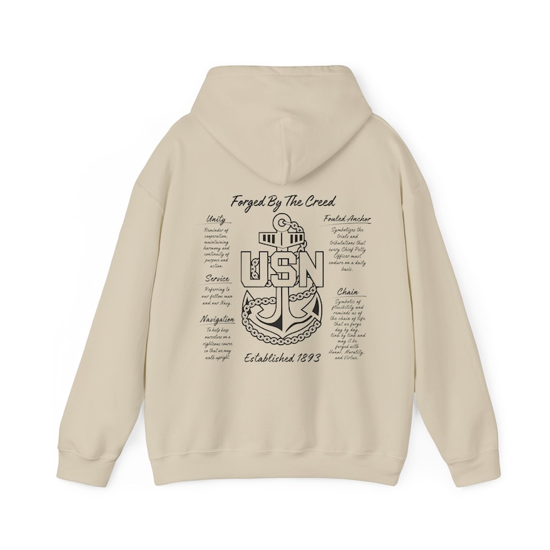 Felpa con cappuccio Forgiata da The Creed / Capo della Marina degli Stati Uniti / Capo senior / Capo principale immagine 4