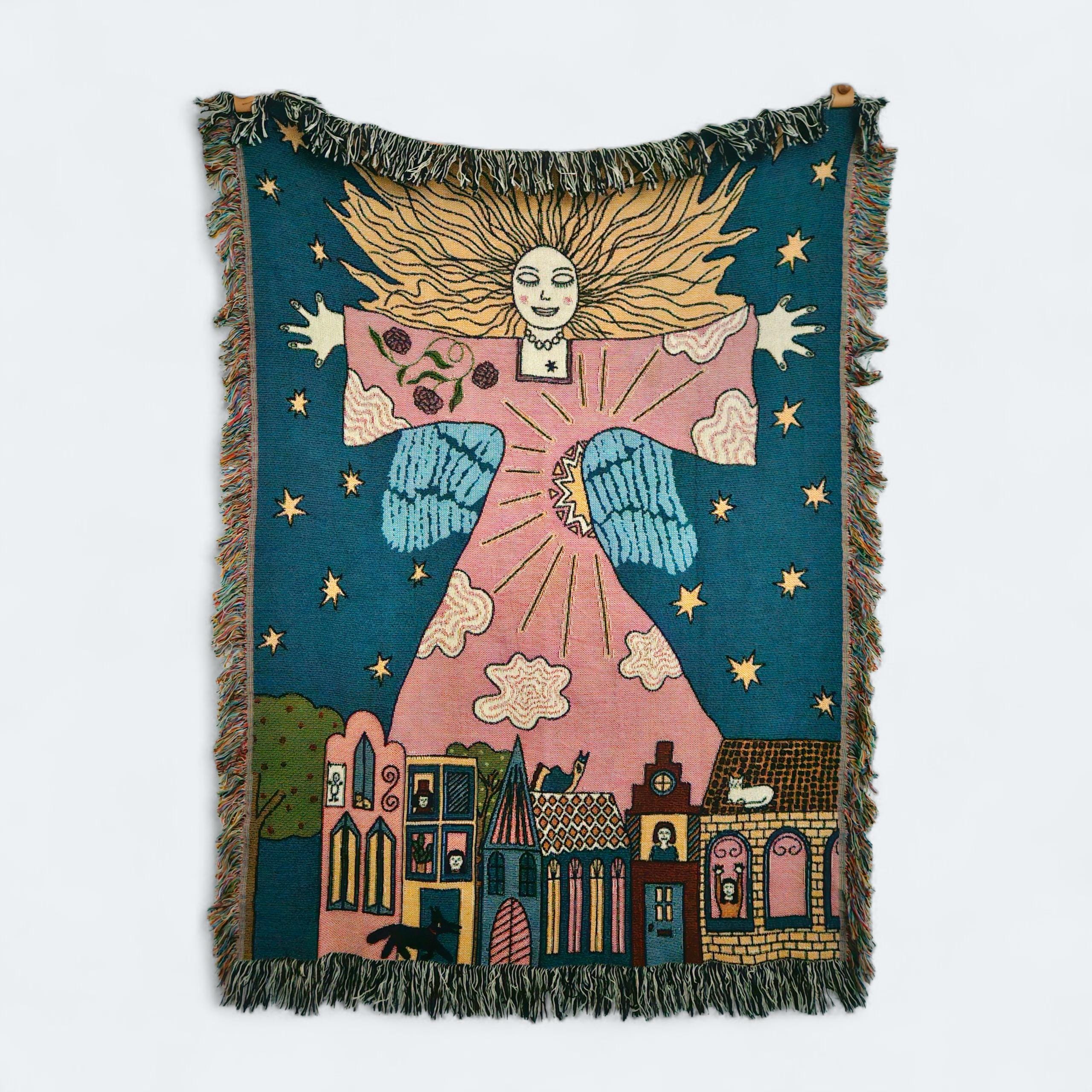 Celestial Woven Blanket | Witch Throw Blanket | Whimsigoth Decor