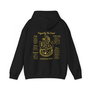 Felpa con cappuccio Forgiata da The Creed / Capo della Marina degli Stati Uniti / Capo senior / Capo principale immagine 2