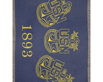 1893 Coperta tessuta / Capo della Marina degli Stati Uniti / Capo senior / Capo principale / Regalo per il capo della Marina / CPO