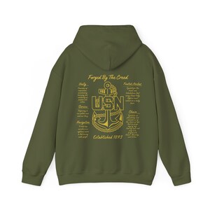 Felpa con cappuccio Forgiata da The Creed / Capo della Marina degli Stati Uniti / Capo senior / Capo principale immagine 3