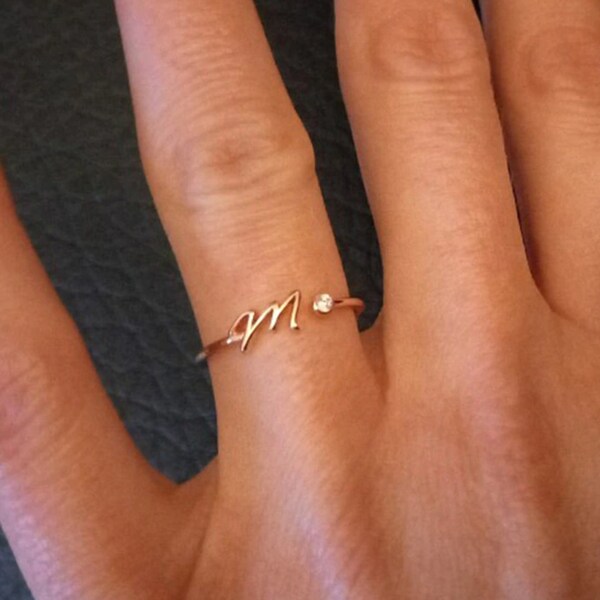 Letter Ring - Etsy