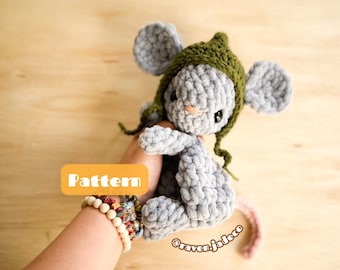 Bitty Nibbles Mouse / LOW SEW Crochet Pattern / Crochet Mouse Pattern