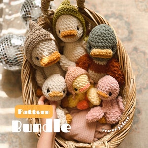 BUNDLE Bubbles The Duckie + Bitty / NO SEW Crochet Pattern / Crochet Duck Pattern / Easter Pattern