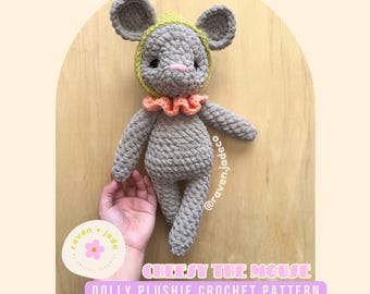 Mouse Plushie Crochet Pattern / LOW SEW Crochet Pattern / Crochet Plushie / Crochet Pattern