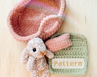 Pixie le bébé lapin au crochet / Lapin au crochet / Modèle au crochet de printemps / Lot de motifs au crochet