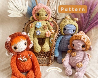 Whimsy Folks Crochet Pattern / Crochet Pattern / Forest People Crochet Pattern / Amigurimi Pattern / Champignon Crochet