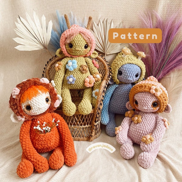 Whimsy Folks Crochet Pattern / Crochet Pattern / Forest People Crochet Pattern / Amigurimi Pattern / Mushroom Crochet