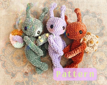 Bitsy The Snuggle Bug Crochet Pattern / Low Sew Crochet Pattern / Snail Crochet Pattern / Amigurumi Crochet Pattern / Butterfly Crochet