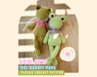 Frog Plushie Crochet Pattern / LOW SEW Crochet Pattern / Crochet Plushie / Easter Crochet Pattern