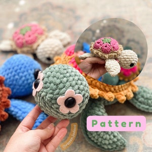 BUNDLE Tallulah + Isla The Boho Turtles Crochet Pattern / NO SEW Crochet Pattern / Amigurumi Pattern / Turtle Crochet Pattern