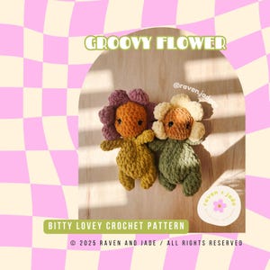 Patrón de crochet de flor pequeña y maravillosa / Patrón de crochet de costura baja / Peluche de crochet de flor / Patrón de crochet de Pascua / Patrón de crochet Lovey