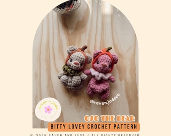 Bitty Oso Crochet Pattern / Crochet Plushie / Fall / Halloween Crochet Pattern / Lovey Crochet Pattern