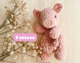 Honey The Pig Crochet Pattern / LOW SEW Crochet Pattern / Crochet Baby Lovey