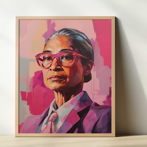 Rosa Parks Art Print, Rosa Parks Art, Black History Art Print, Famous People Wall Art, Abstract Portrait, Female Figures in History