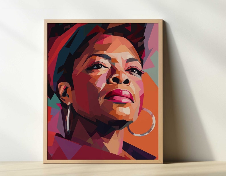 Maya Angelou Art Print, Maya Angelou Art, Black History Art Print ...