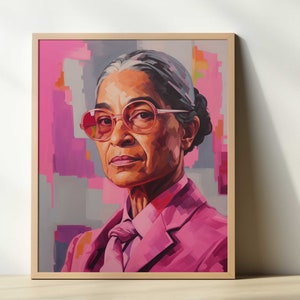 Rosa Parks Art Print, Rosa Parks Art, Black History Art Print, Famous People Wall Art, Abstract Portrait, Female Figures in History