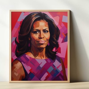 Michelle Obama Art Print, Michelle Obama Art, Black History Art Print, Famous People Wall Art, Abstract Portrait, Female