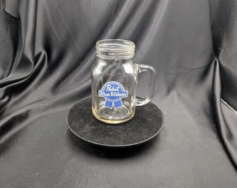 Pabst Blue Ribbon Mason Jar Drinking Glass Mug