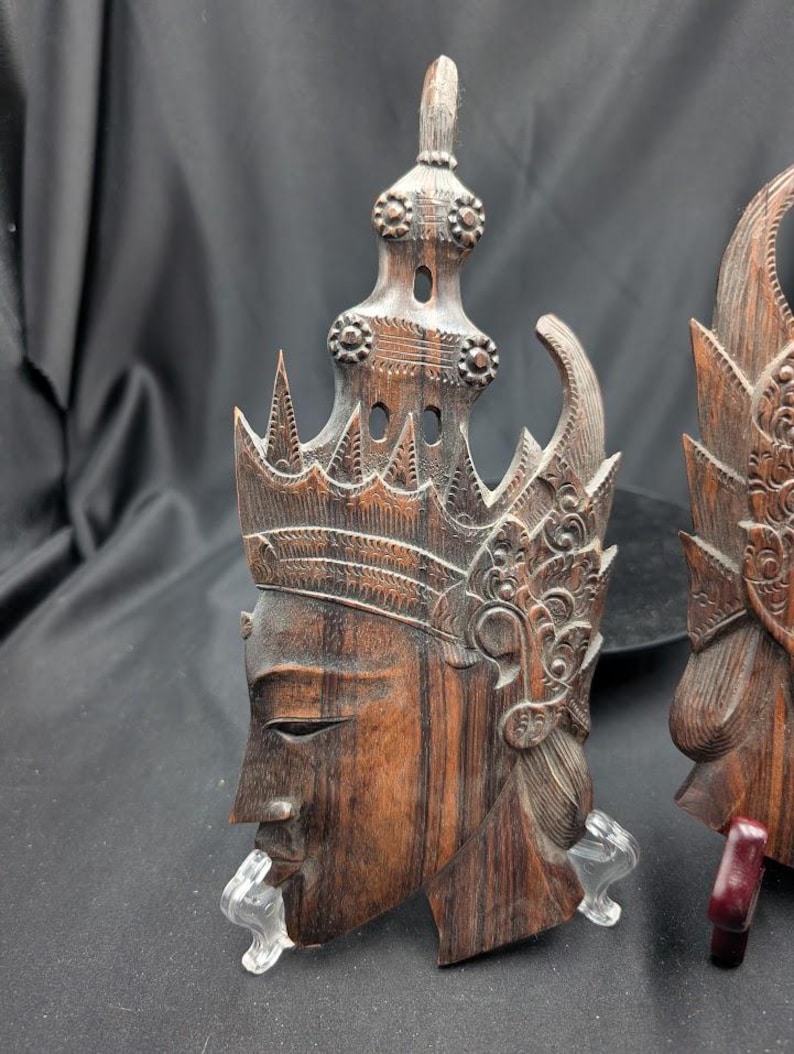 Vintage Rama and Sita Balinese Wood Face Mask Carving - Etsy Australia