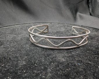 Sterling Silver Wave Cuff Bracelet