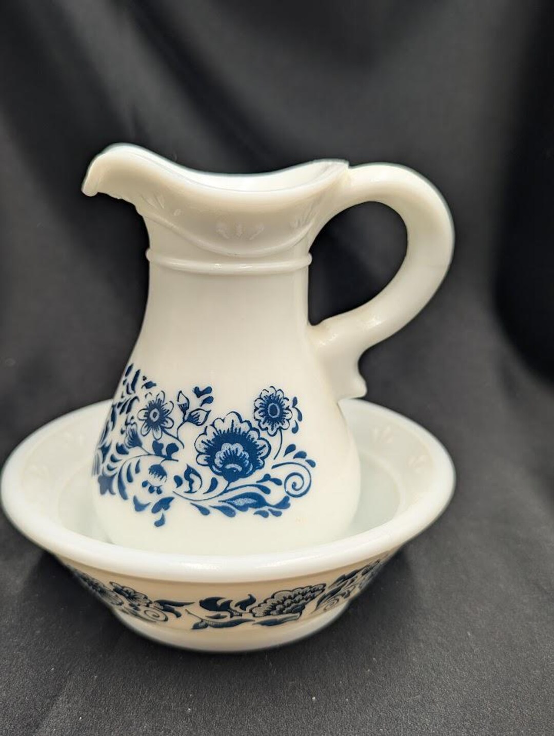 Avon Delft Blue Flower Mini Pitcher and Basin - Etsy