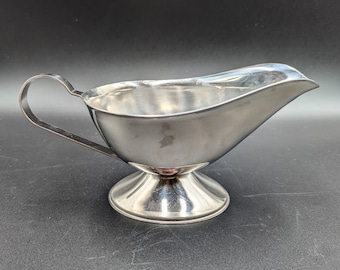 Vintage Edelstahl-Sauciere mit Sockelboden