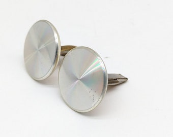 Unique Iridescent Circular Cuff Links