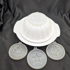 Juego de moldes para gelatina Tupperware Jel-N-Serve vintage, color blanco.