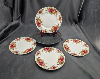 Royal Albert Old Country Roses Bread and Butter Plate Set of 4 SEE PHOTOS
