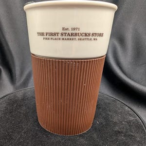 The First Starbucks Store 8oz Bone Ceramic Tumbler Coffee Travel mug
