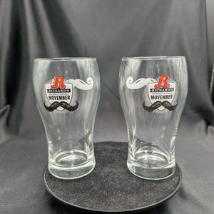 Rickard's Movember Beer Glasses Pair of 2